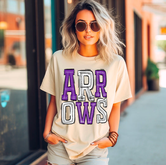 Arrows Purple/White DTF Transfer