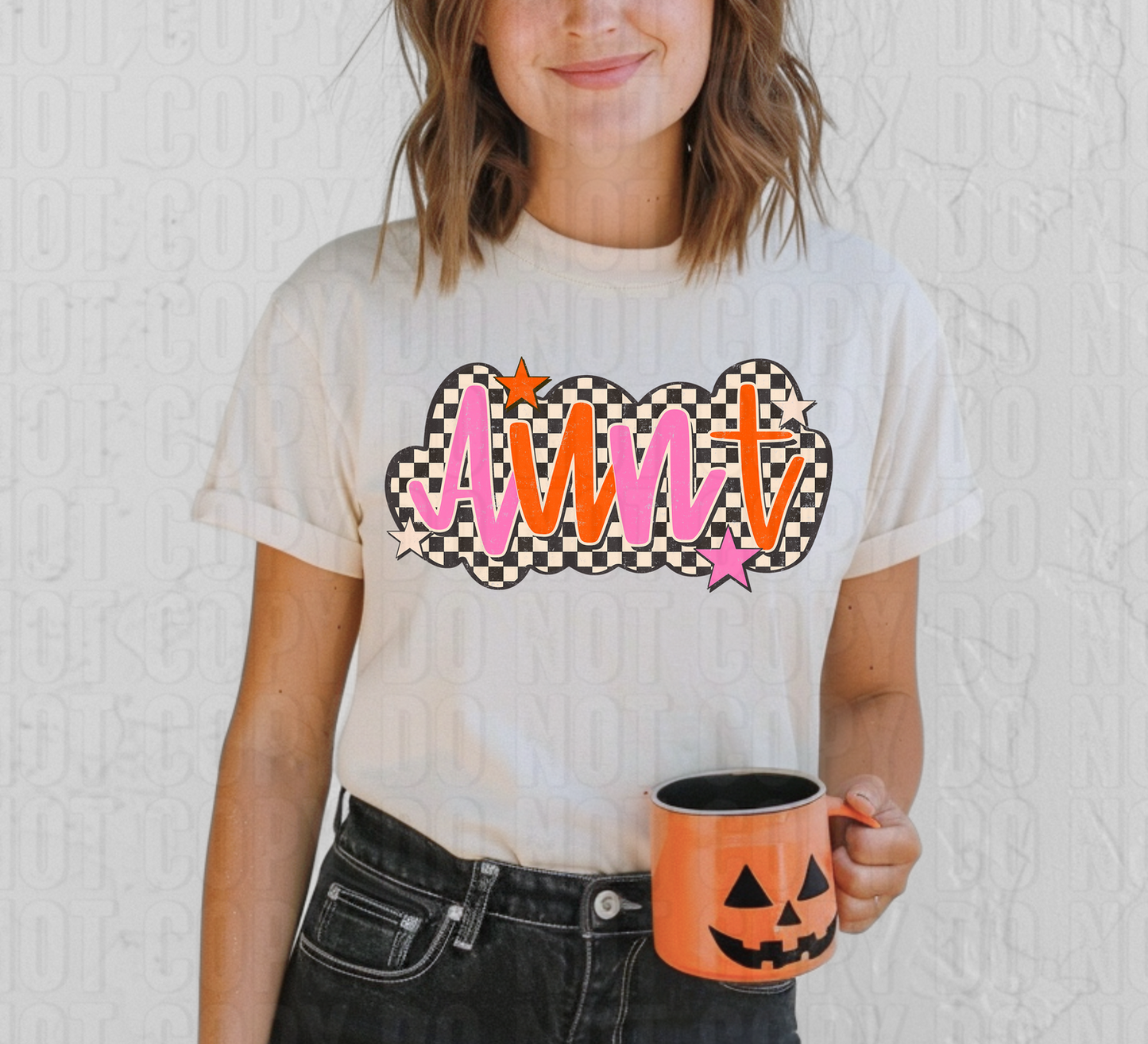 Aunt Spooky Checkered DTF Transfer