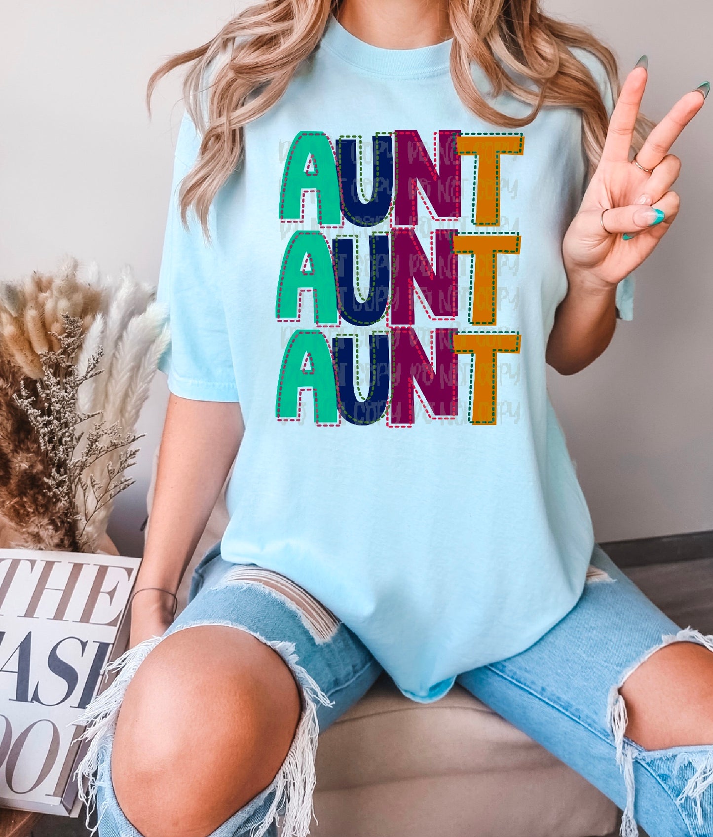 Aunt Stacked Faux DTF Transfer