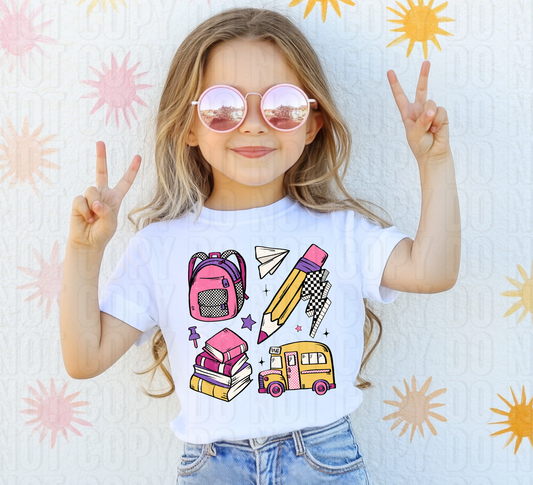 Back To School Icons Girl DTF Transfer