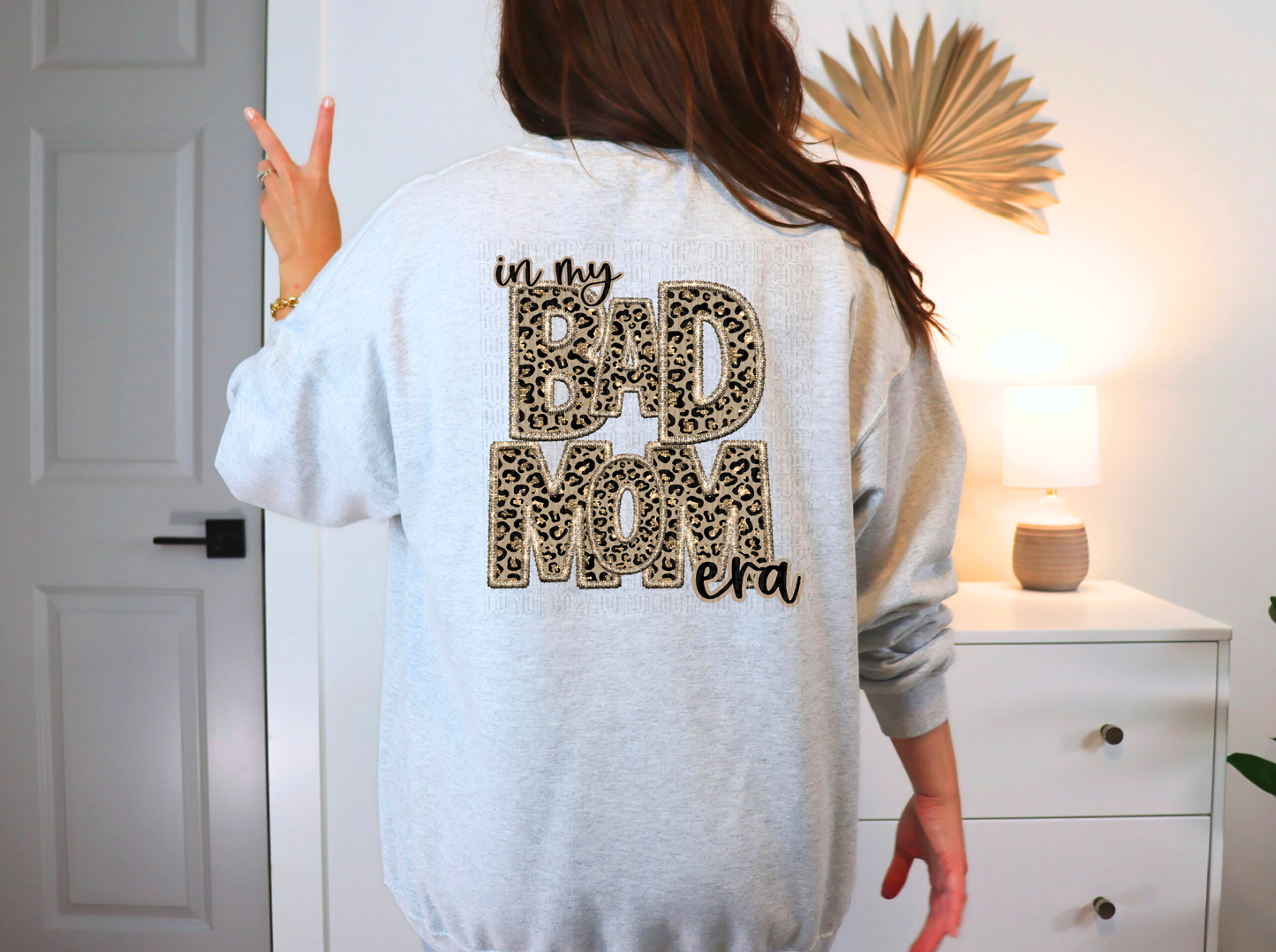 Bad Mom Era Sparkly Cheetah Faux DTF Transfer