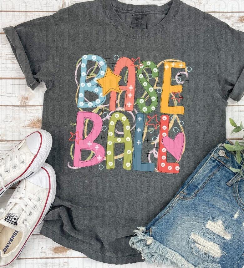 Baseball Colorful DTF Transfer