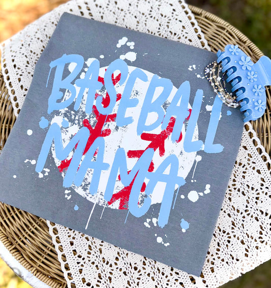 Baseball Mama Paint Splattered DTF Transfer