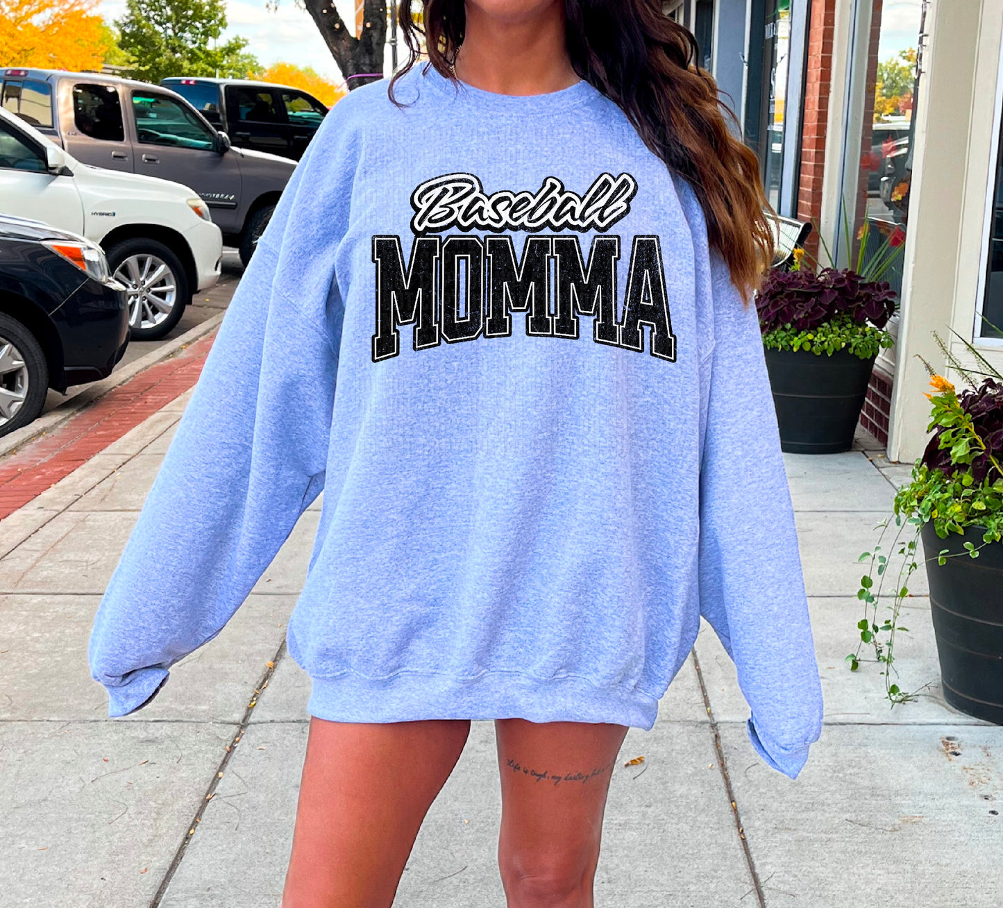 Baseball Momma Faux Embroidery DTF Transfer