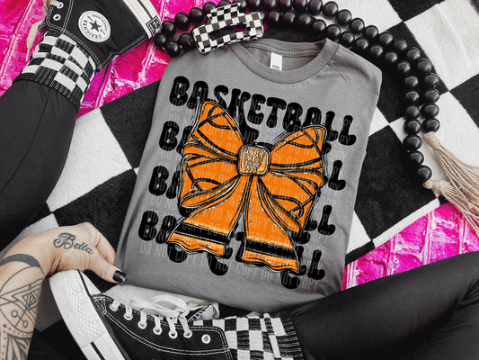 Basketball Bow Stone Stacked DTF Transfer