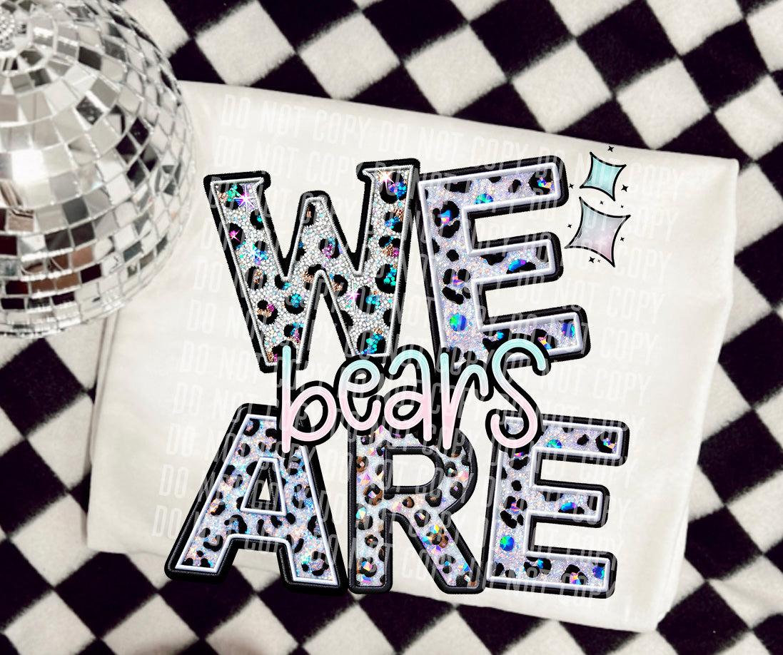 We Are Bears Glittery Leopard Mascot DTF Transfer