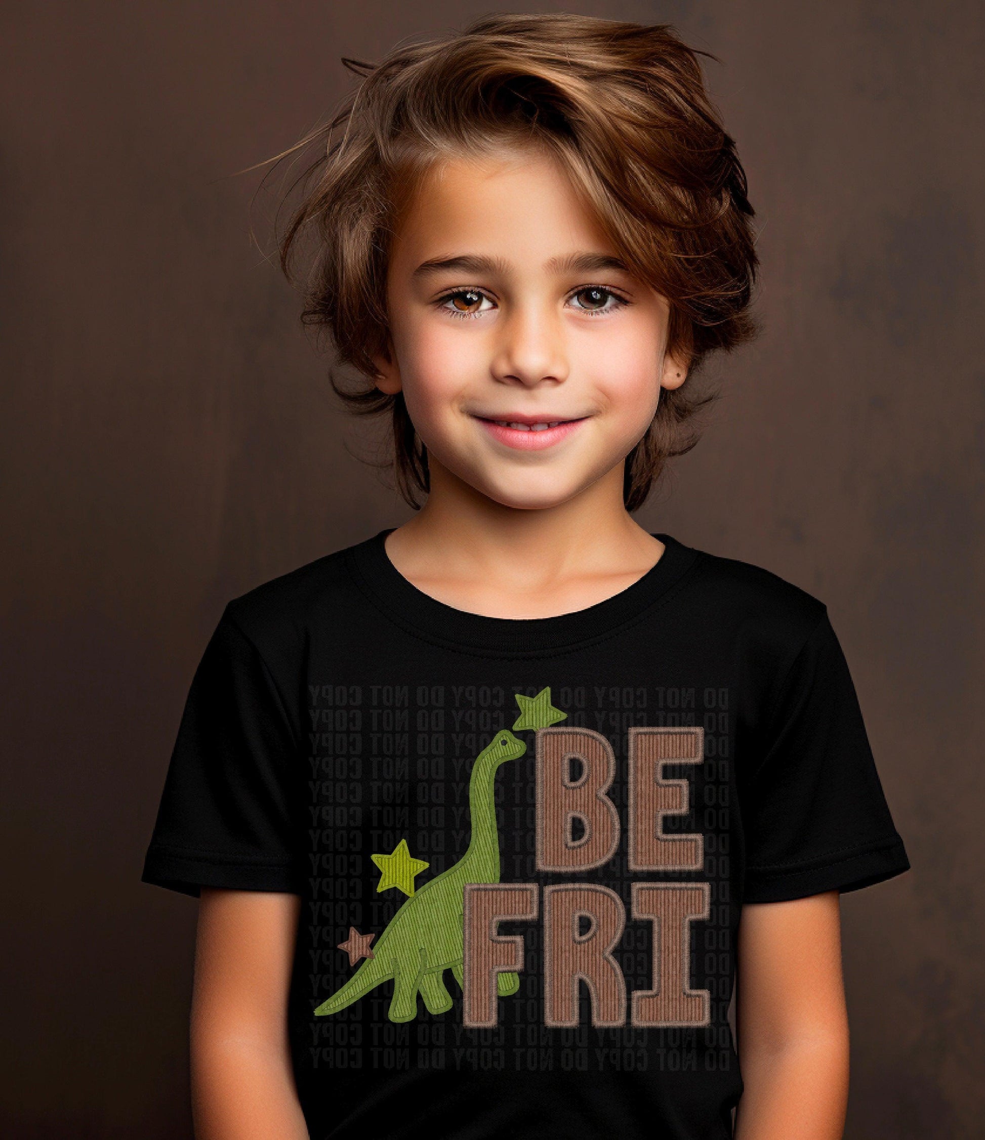 Be Fri Dinosaur Faux DTF Transfer