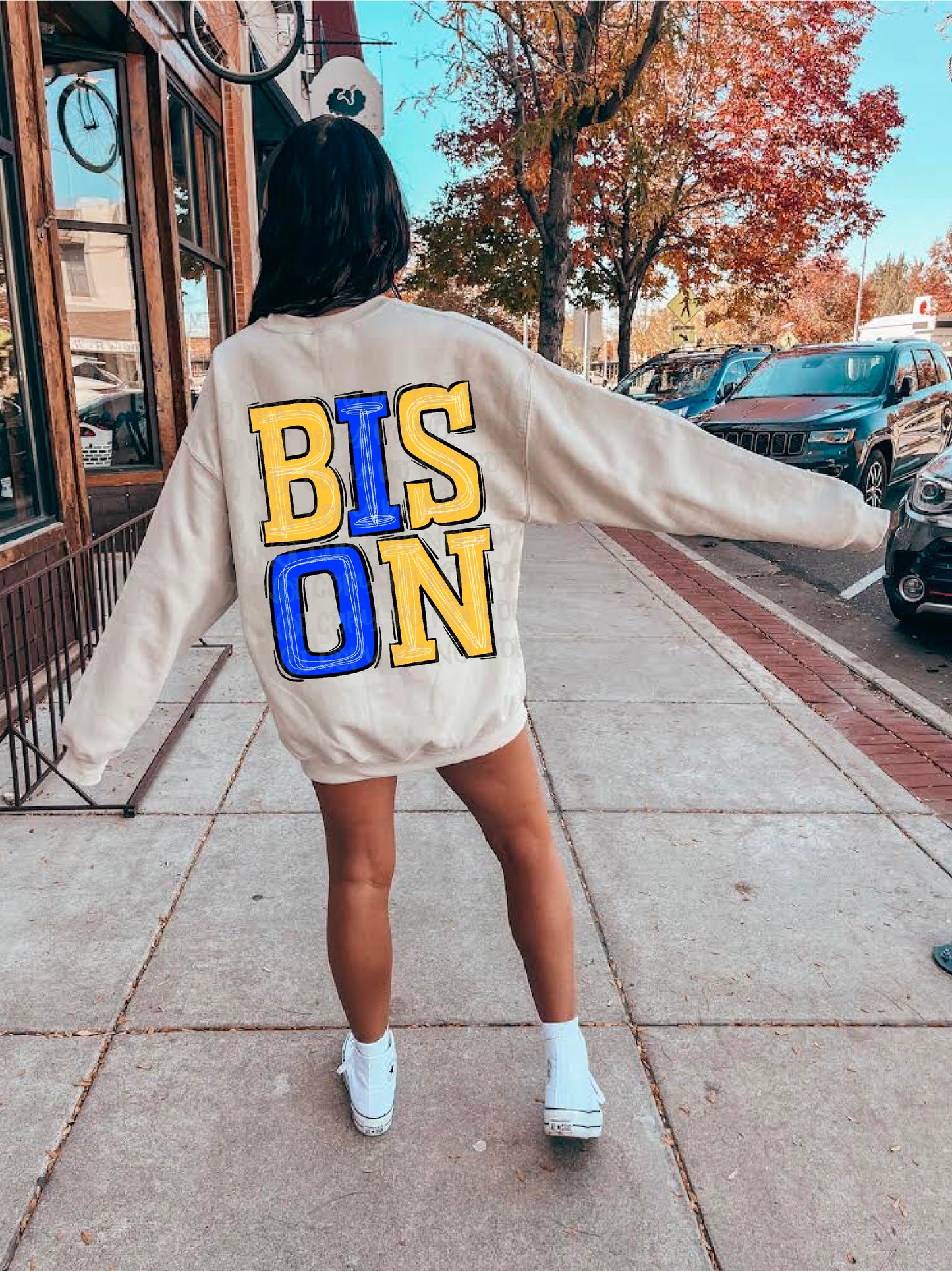 Bison Yellow/Royal Blue DTF Transfer