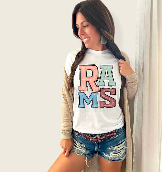 Boho Rams Sporty Mascot DTF Transfer