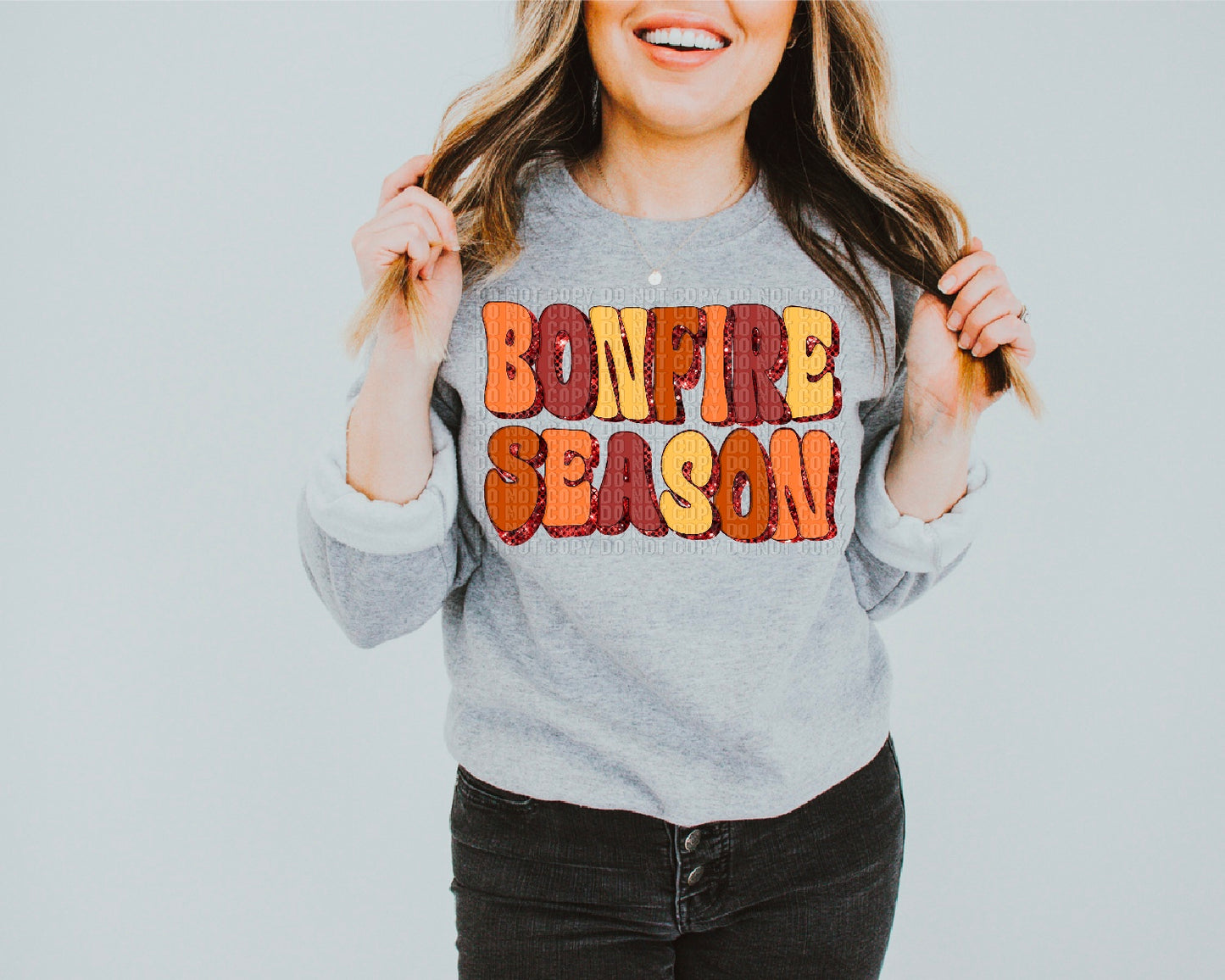 Bonfire Season Bubble Letters DTF Transfer