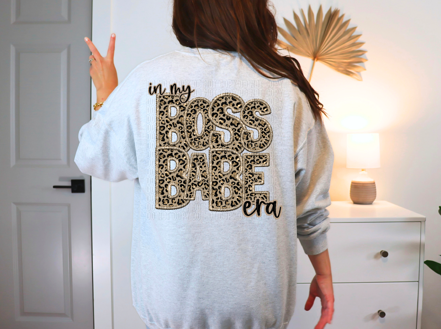 Boss Babe Era Sparkly Cheetah Faux DTF Transfer