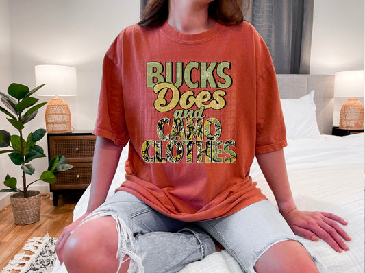 Bucks Does and Camo Clothes Green DTF Transfer