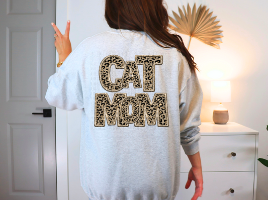 Cat Mom Sparkly Cheetah Faux DTF Transfer