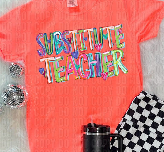 Substitute Teacher Cheery Occupation DTF Transfer