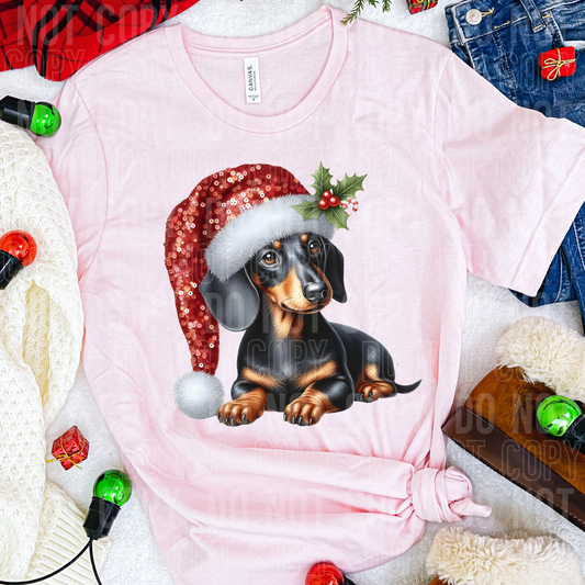 Christmas Dachshund DTF Transfer