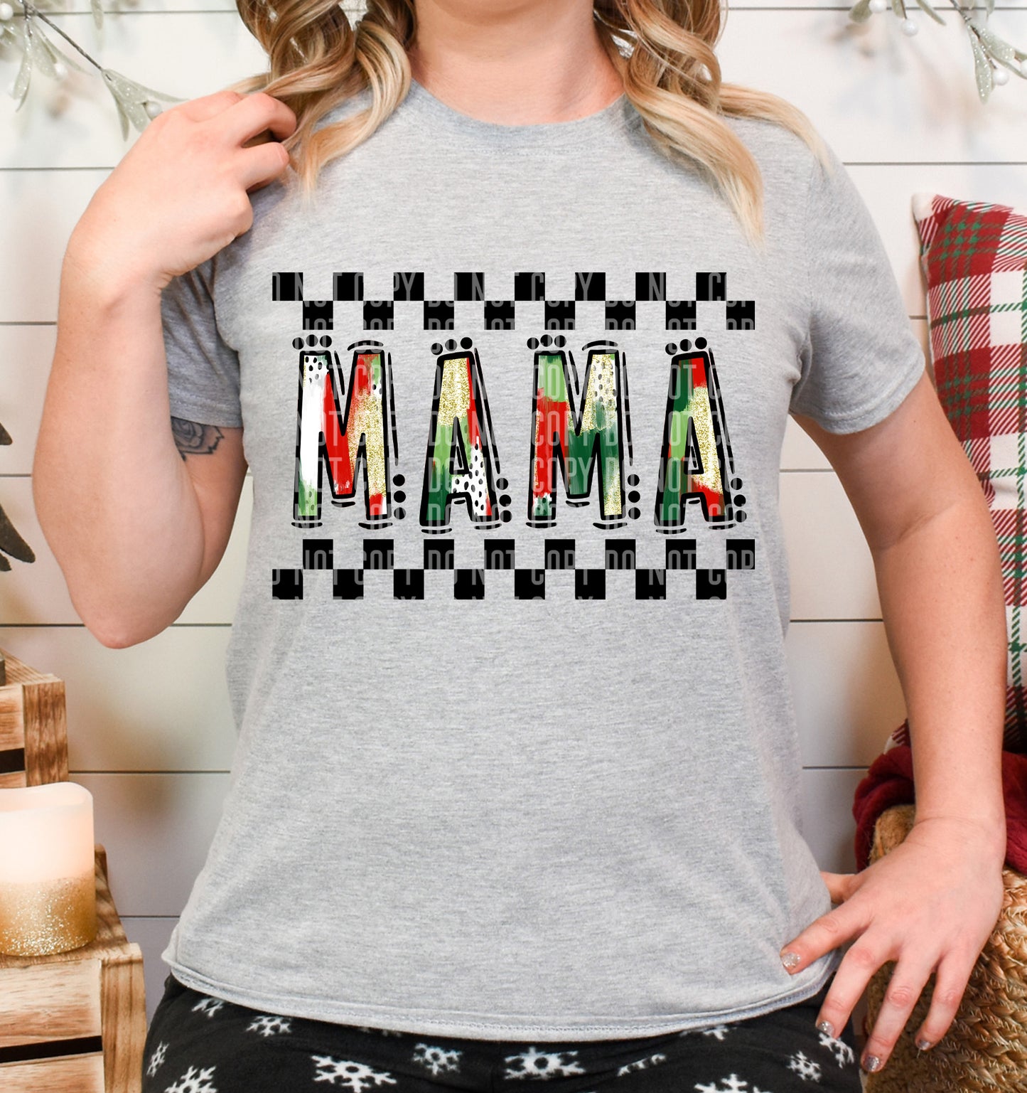 Mama Christmas Brushstroke DTF Transfer