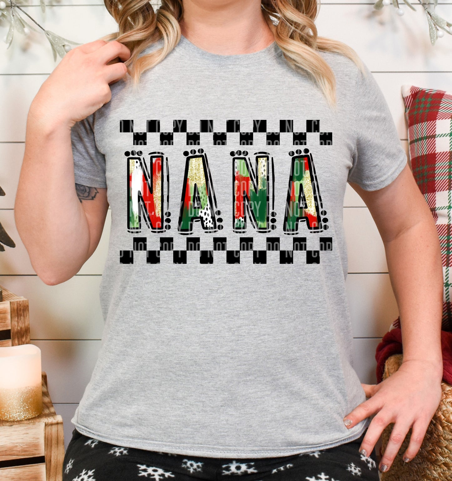 Nana Christmas Brushstroke DTF Transfer