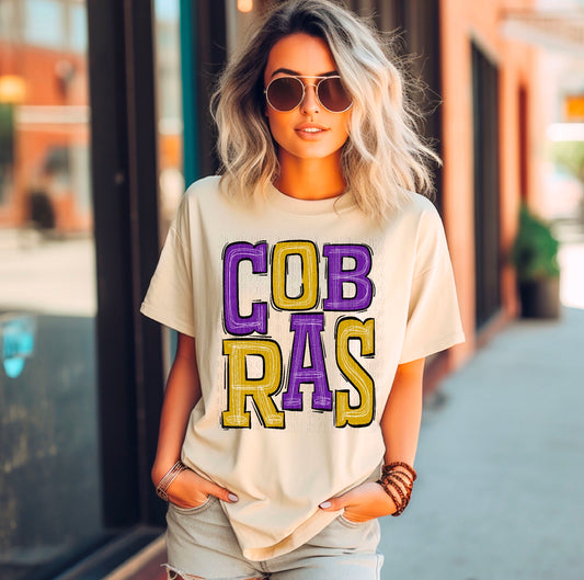 Cobras Purple/Gold DTF Transfer