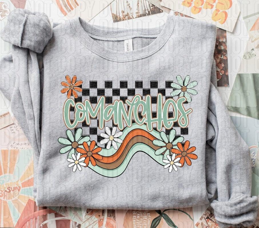 Comanches Boho Wavy Mascot DTF Transfer