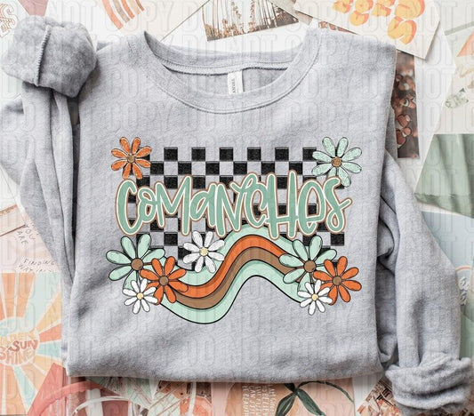 Comanches Boho Wavy Mascot DTF Transfer