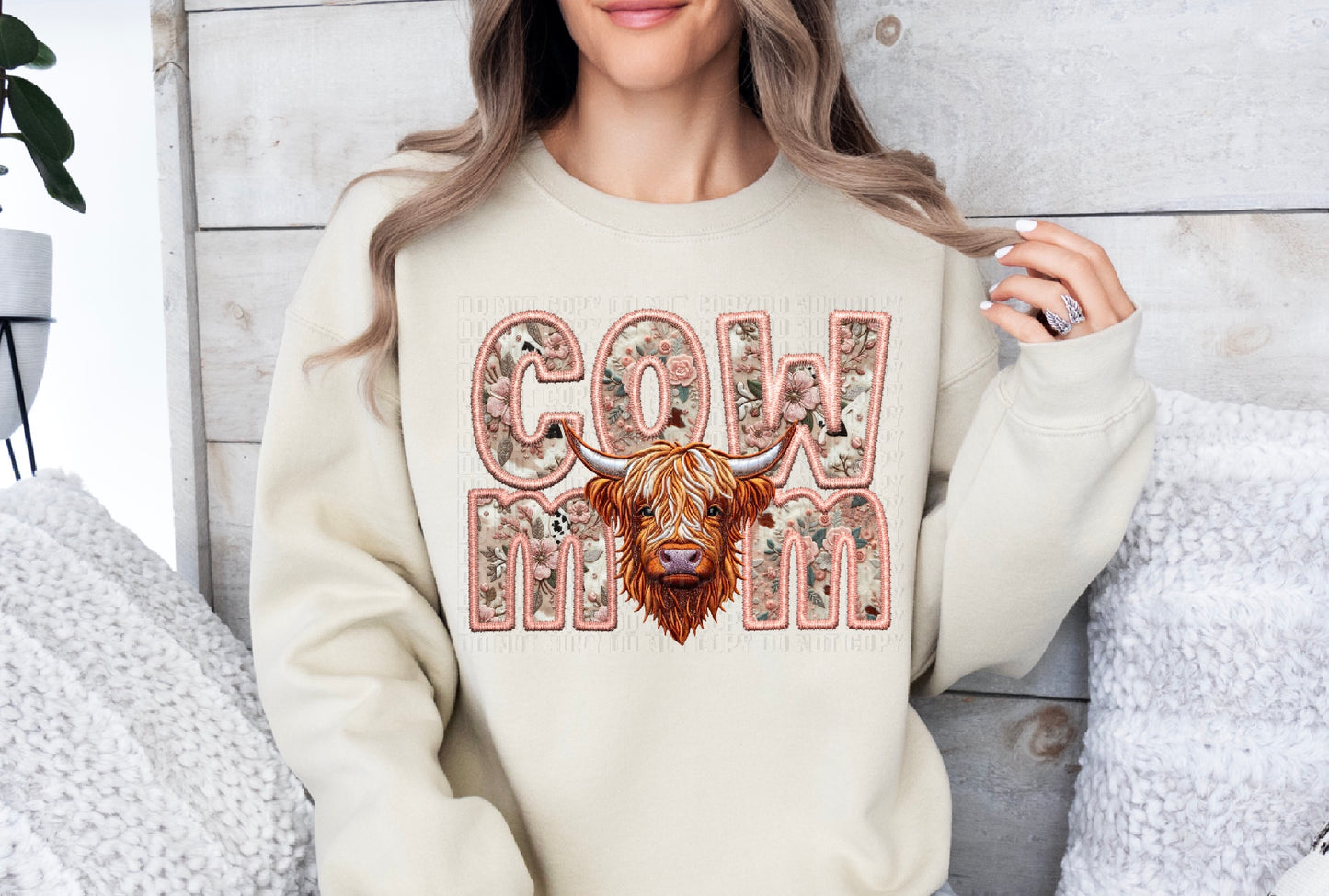 Cow Mom Faux DTF Transfer