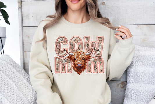 Cow Mom Faux DTF Transfer