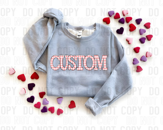 Berry Checkered Custom/Name Personalized DTF Transfer