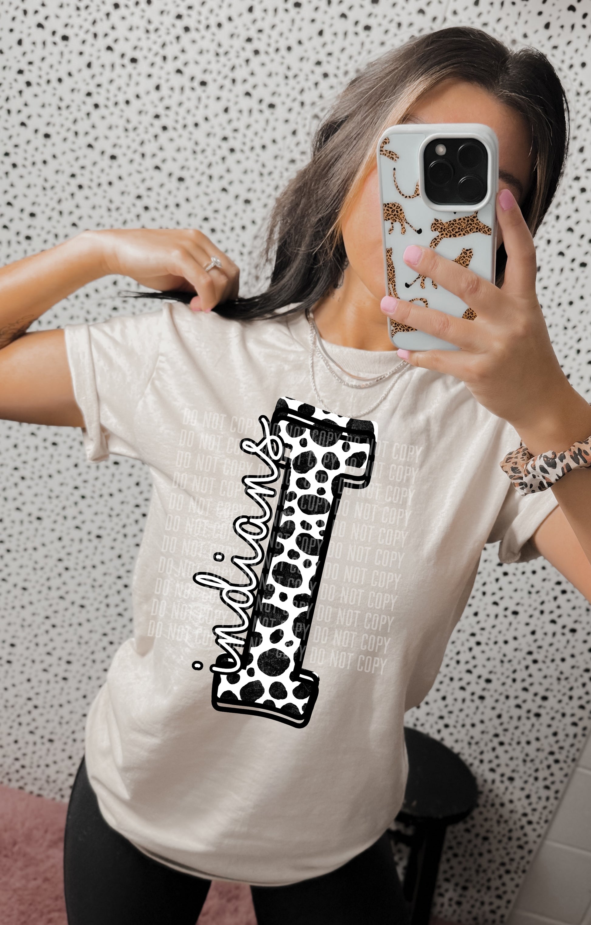 Indians Dalmatian Dots Mascot DTF Transfer