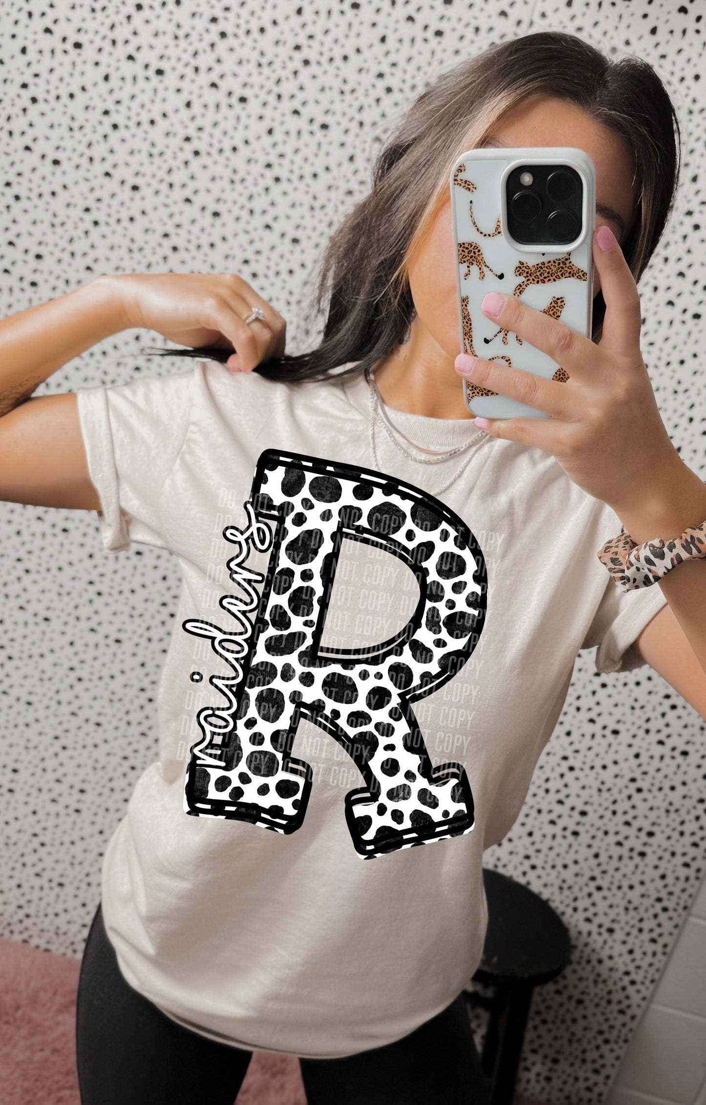 Raiders Dalmatian Dots Mascot DTF Transfer