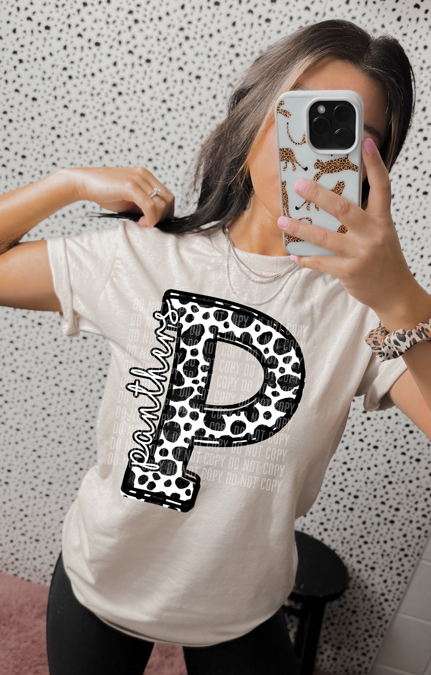 Panthers Dalmatian Dots Mascot DTF Transfer