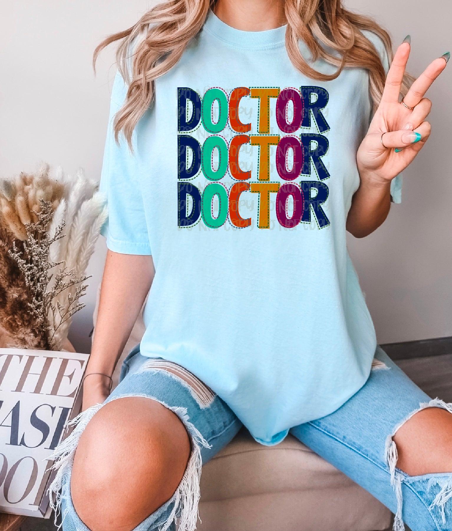 Doctor Stitched Occupation Stacked DTF Transfer