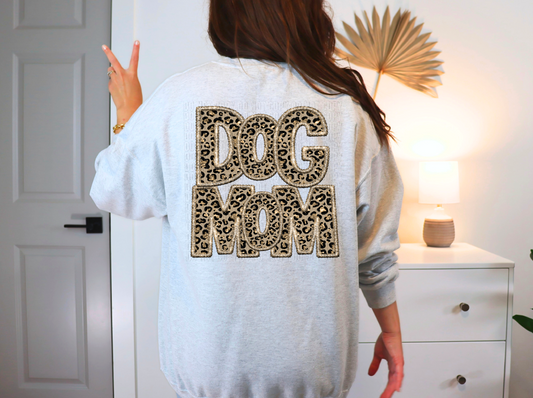 Dog Mom Sparkly Cheetah Faux DTF Transfer