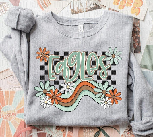 Eagles Boho Wavy Mascot DTF Transfer