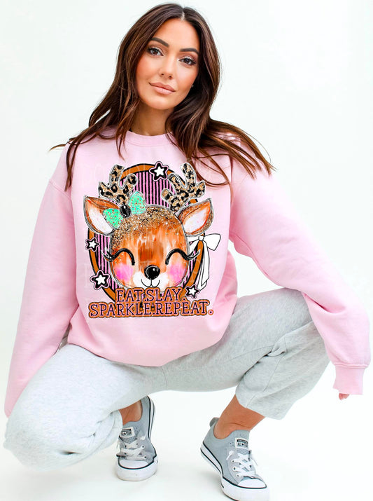 Eat Slay Sparkle Repeat DTF Transfer