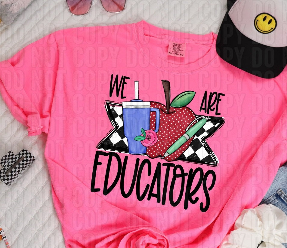 We Are Educators Checkered DTF Transfer