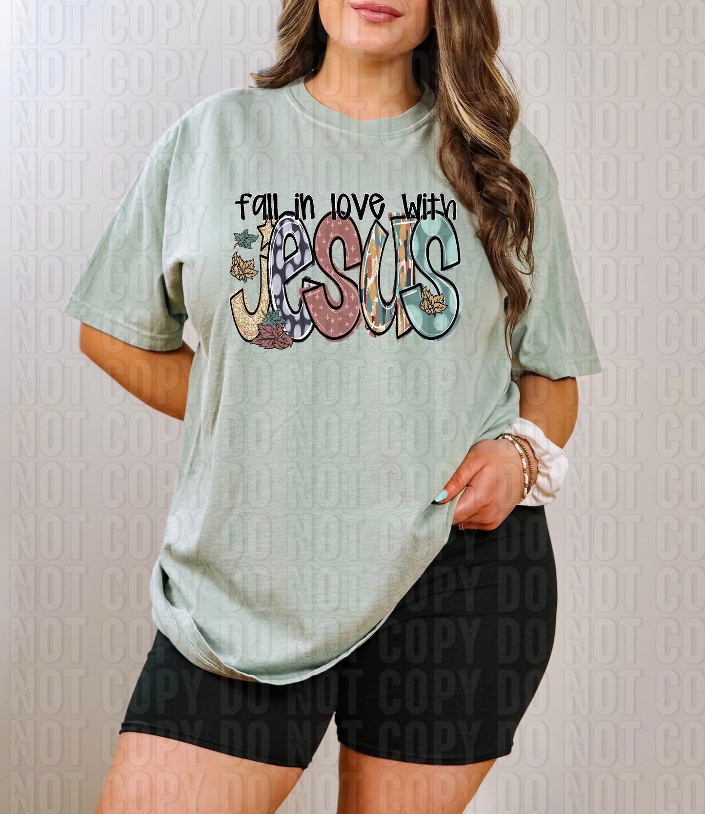 Fall In Love With Jesus Fall Doodle DTF Transfer