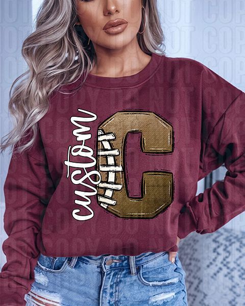 Football Letter Custom Name/Mascot DTF Transfer