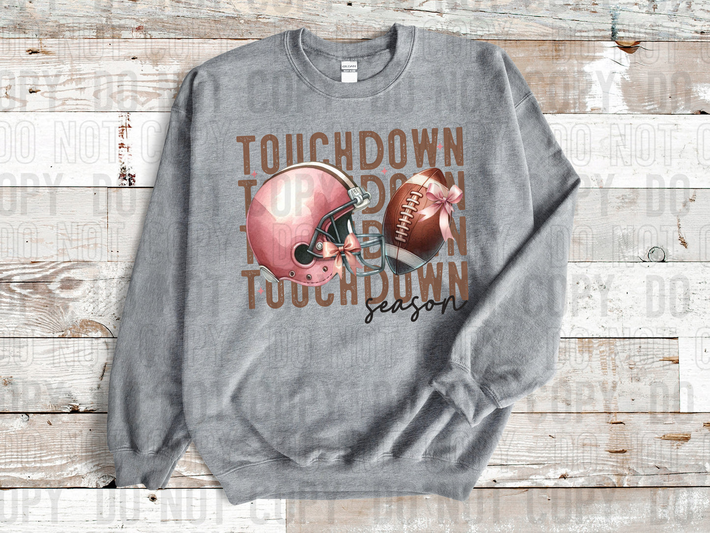 Touchdown Season Stacked Helmet Football DTF Transfer