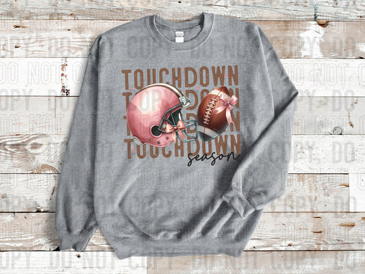 Touchdown Season Stacked Helmet Football DTF Transfer