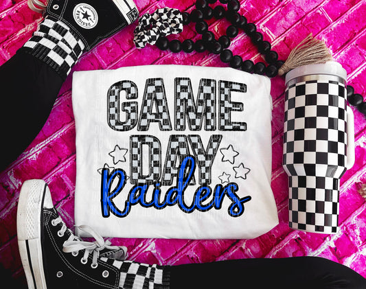 Raiders Blue Game Day Check DTF Transfer