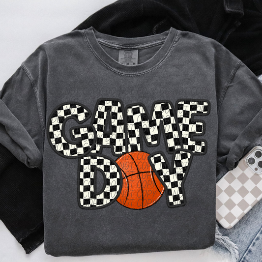 Game Day Basketball Checker DTF Transfer