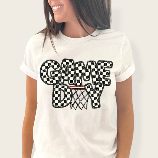 Game Day Basketball Net Checker DTF Transfer