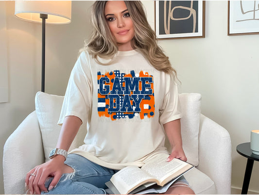 Game Day Blue and Orange DTF Transfer