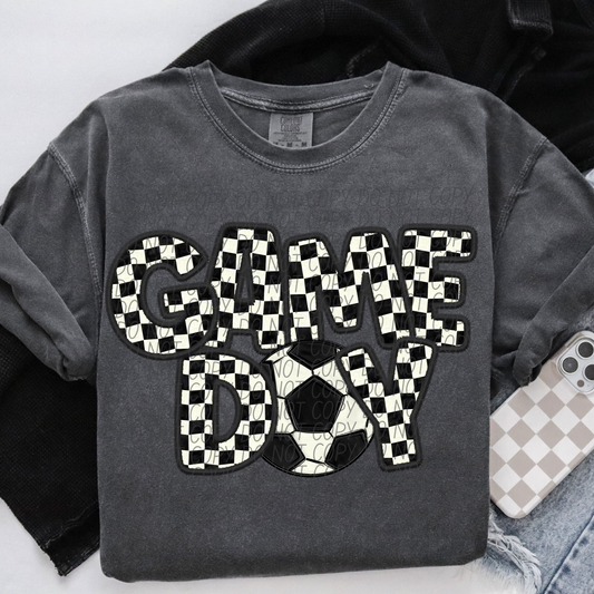 Game Day Soccer Checker DTF Transfer