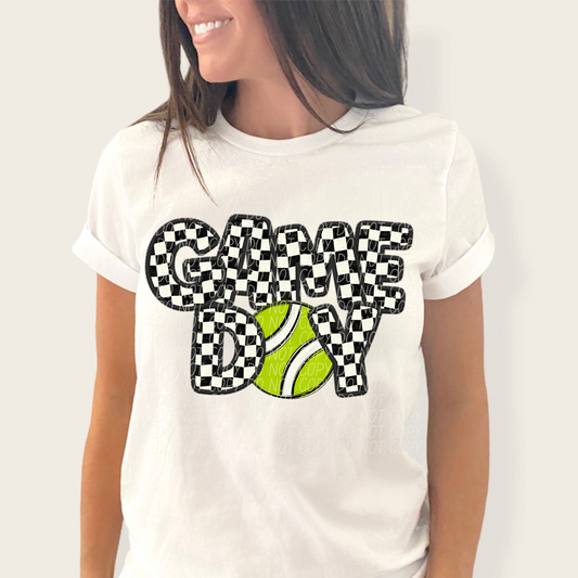 Game Day Tennis Checker DTF Transfer