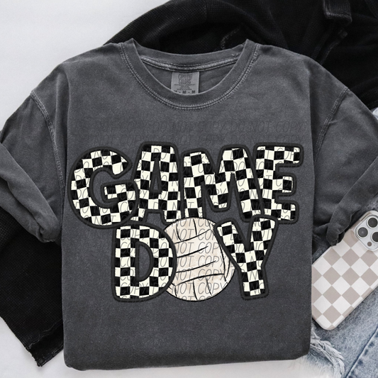 Game Day Volleyball Checker DTF Transfer
