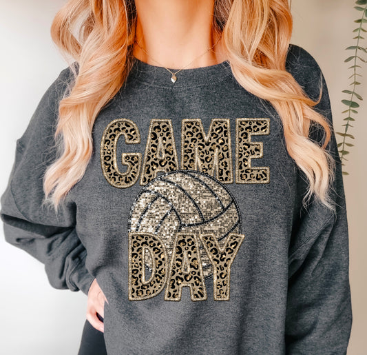 Gameday Volleyball Sparkly Cheetah DTF Transfer