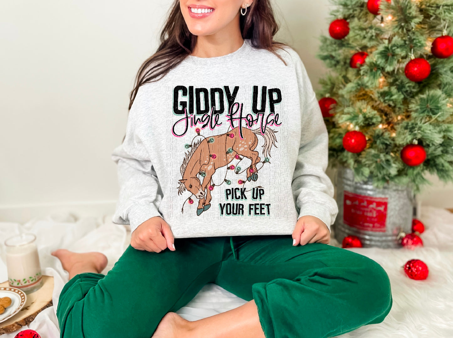 Giddy Up Jingle Horse DTF Transfer