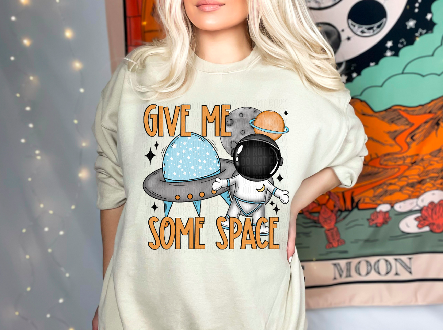 Give Me Some Space Blue/Orange DTF Transfer