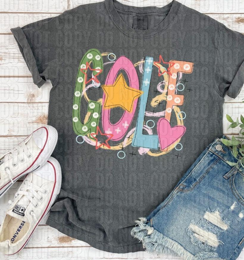 Golf Colorful DTF Transfer